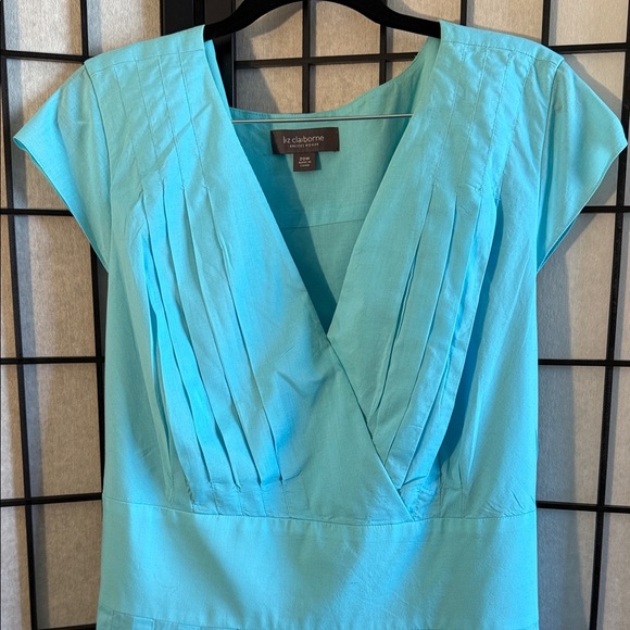 Liz Claiborne Aqua Pleated Midi Dress - Picture 4 of 5